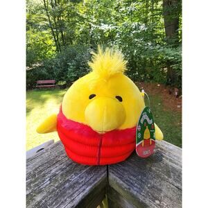 Squishmallows 6.5” Woodstock Bird New NWt Plush Peanuts Winter Vest